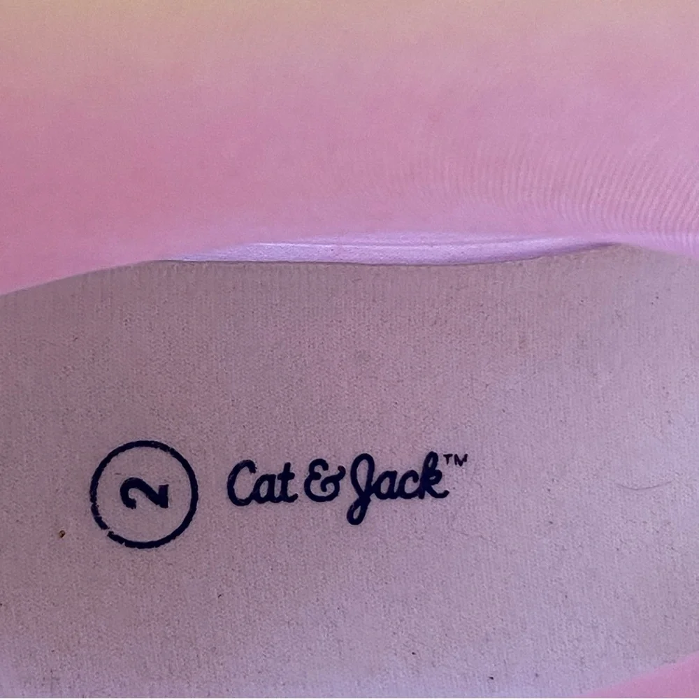 Cat & Jack Glitter Ombre Rain Boots Pink Yellow Size 2 Girls